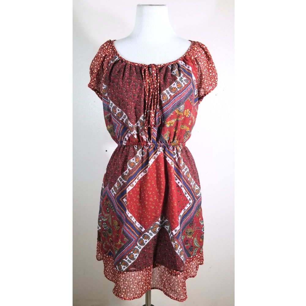 Rue21 Red Tribal Patterned Boho Dress
